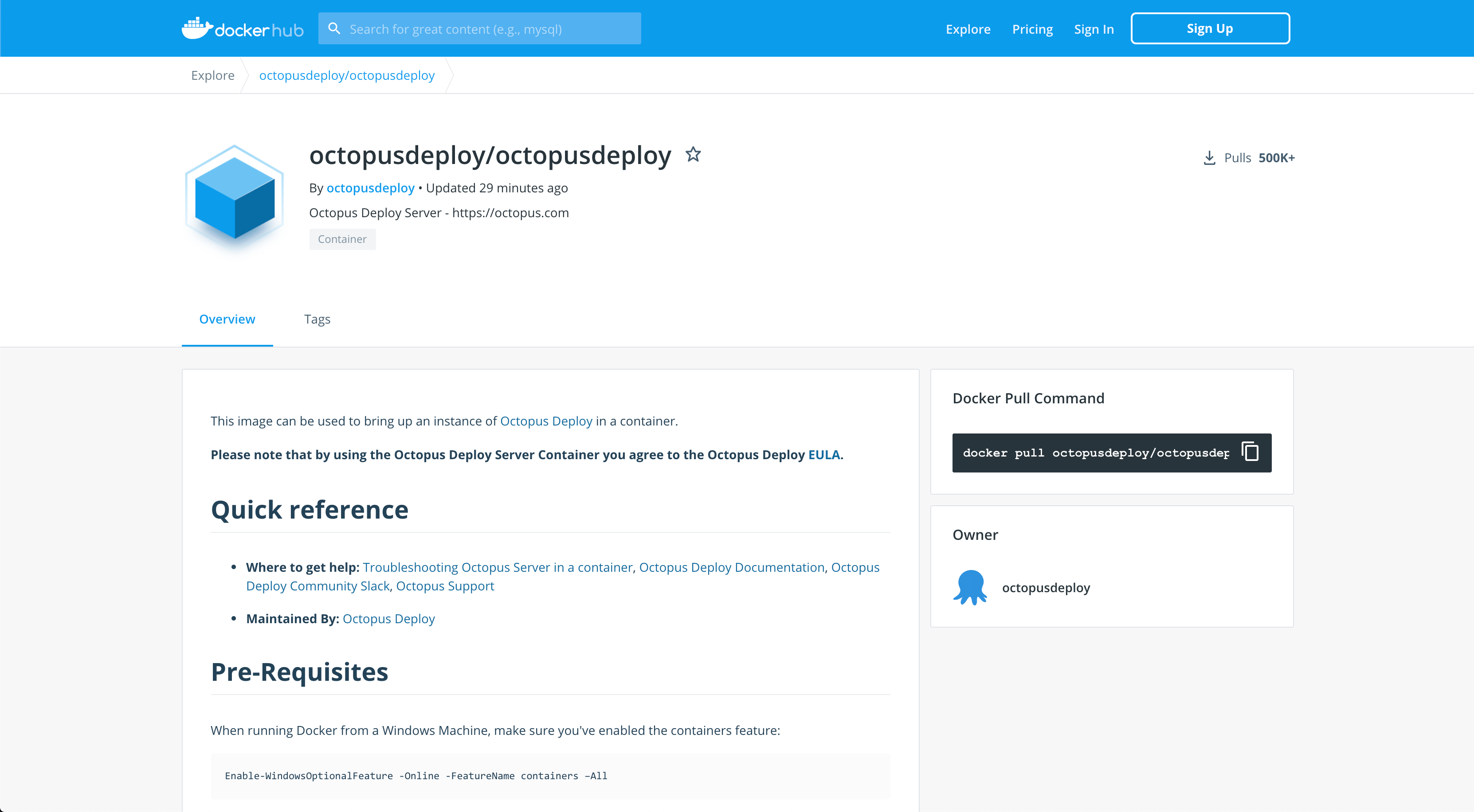 Octopus Server Linux Docker image
