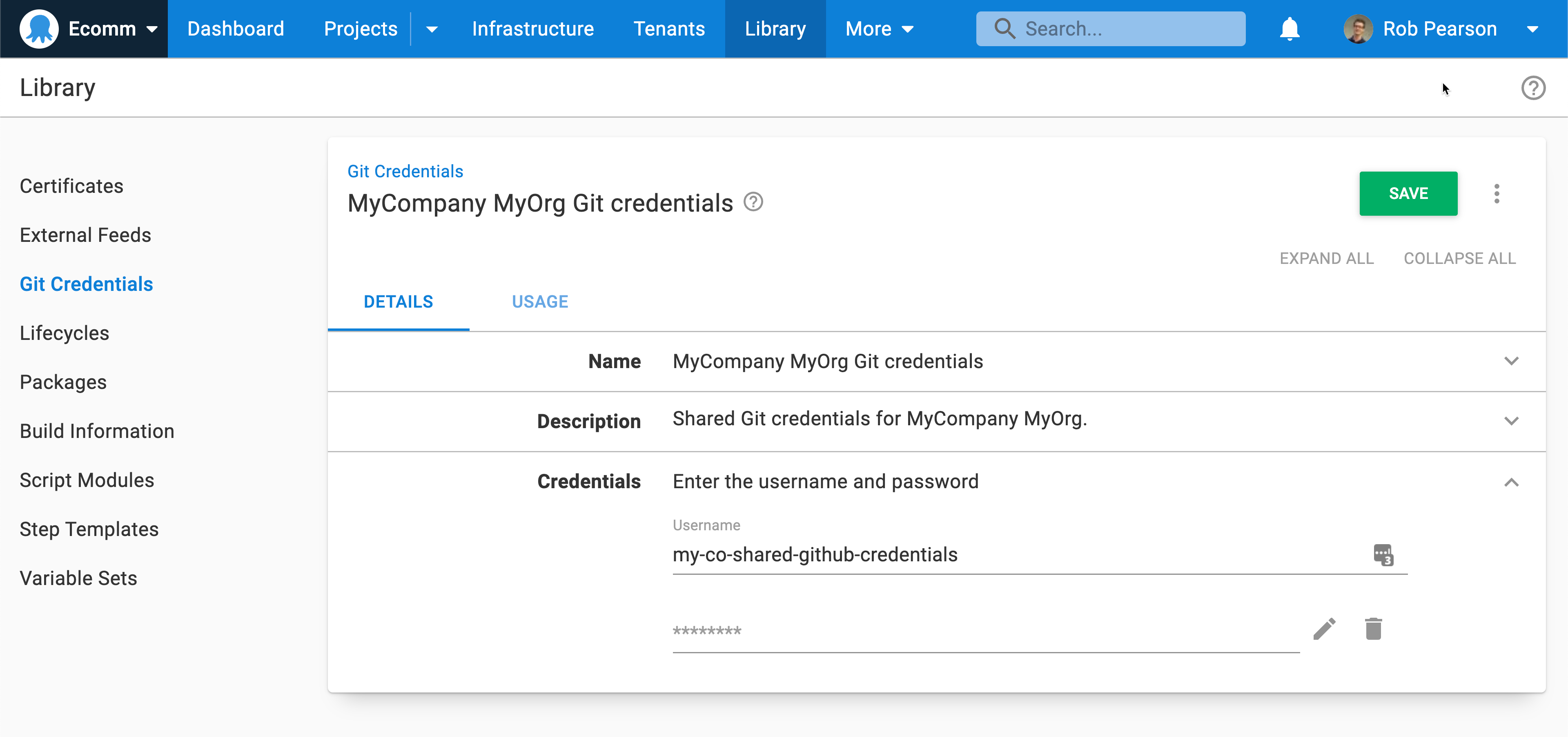 Octopus Config as Code - Shared Git credentials