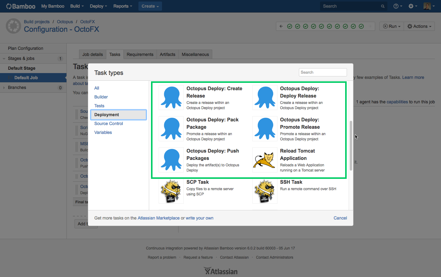 Octopus bamboo plugin build tasks