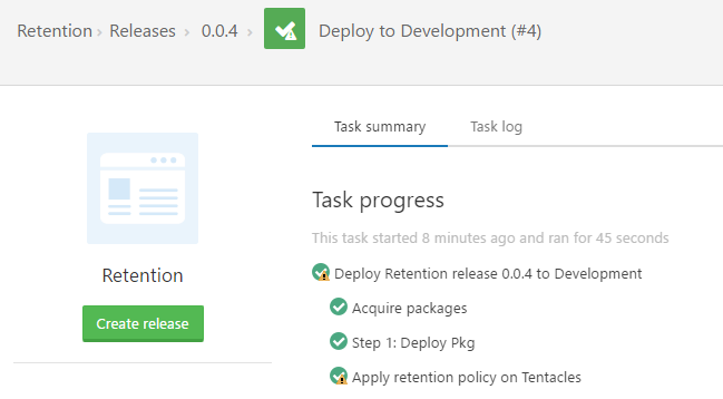 Retention error as warning