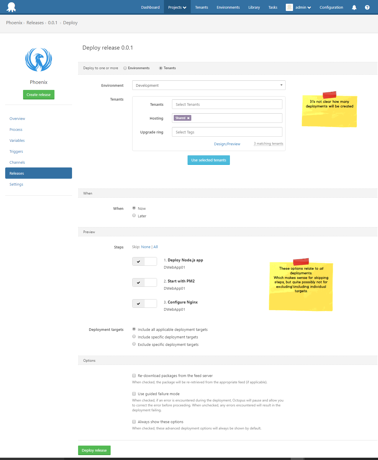 Create Deployment Page - v3 design