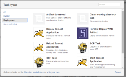 Deployment tasks in Bamboo