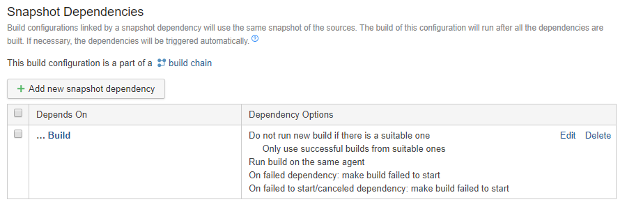 TeamCity chained build dependencies