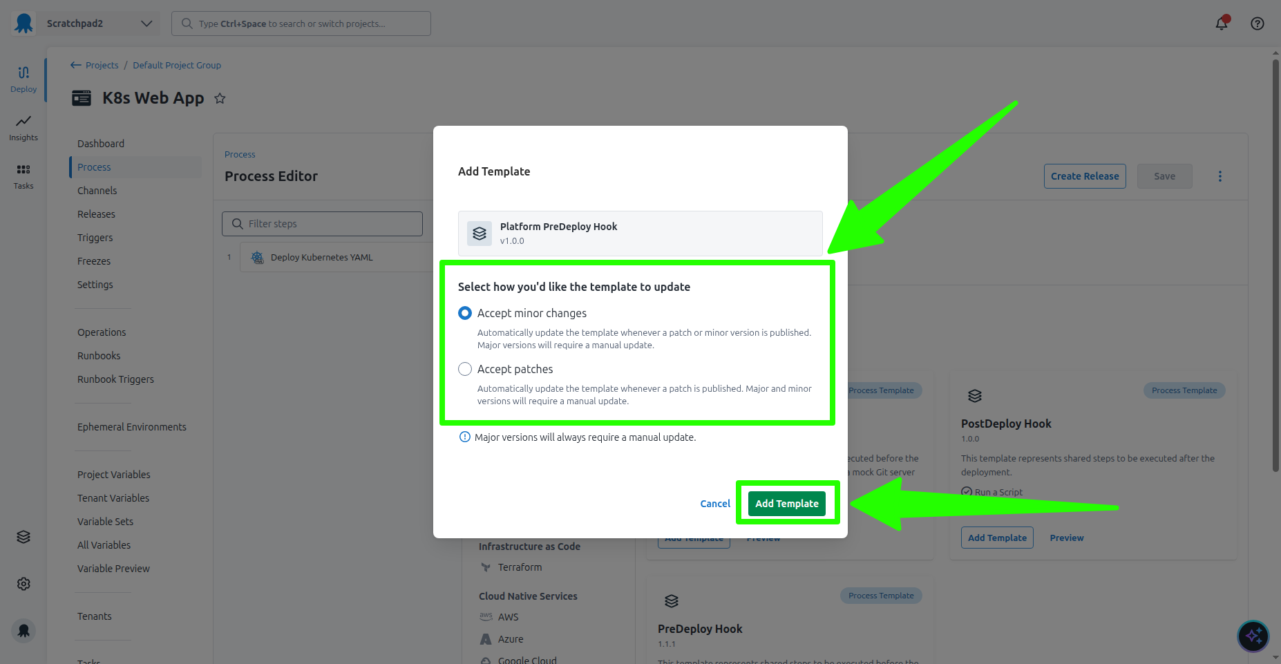 Share template dialog