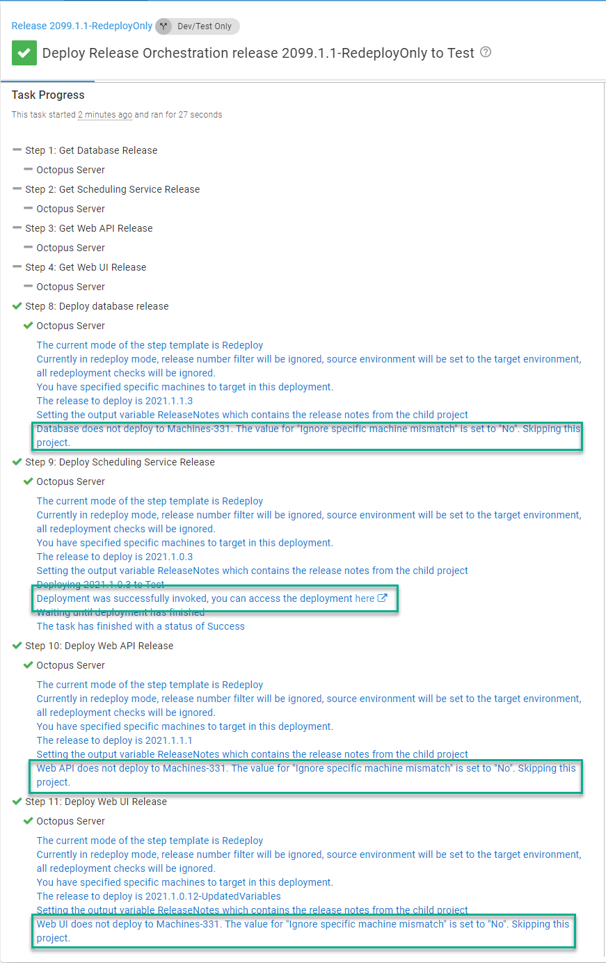 deploy with the specific machine specified