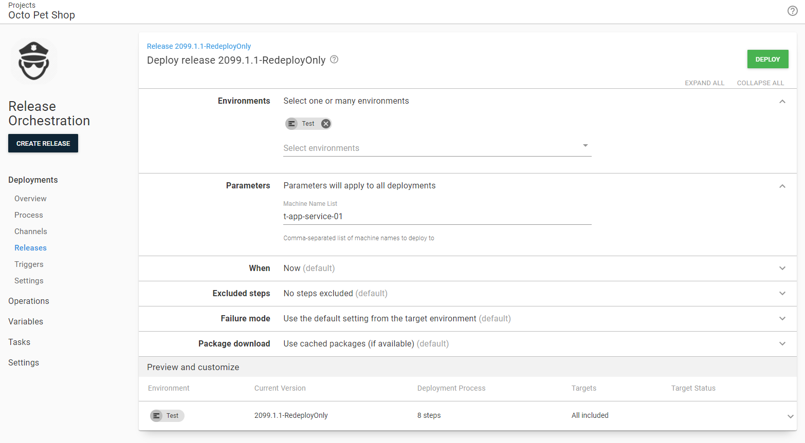 specify machine with prompted variable