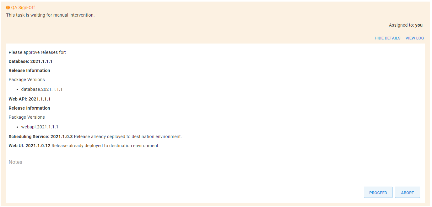 releases already deployed messages