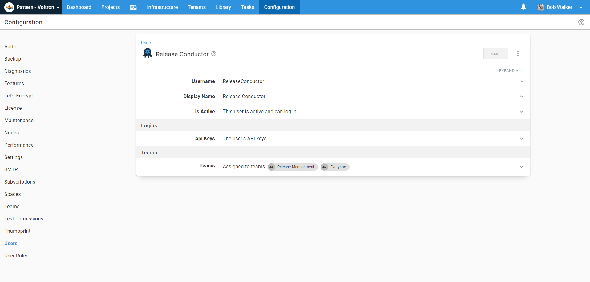 release conductor service account
