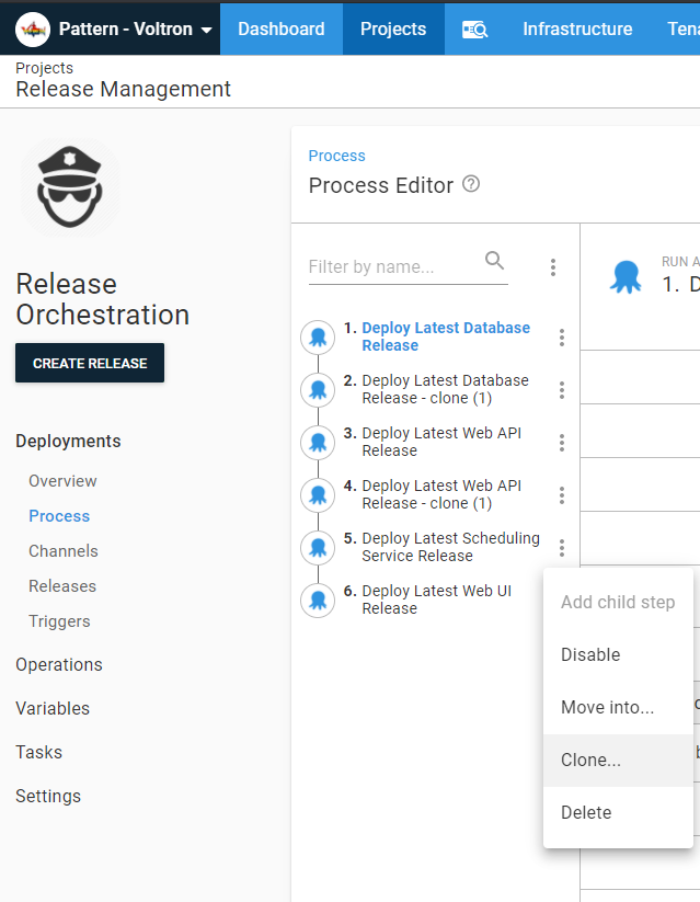 release management clone steps