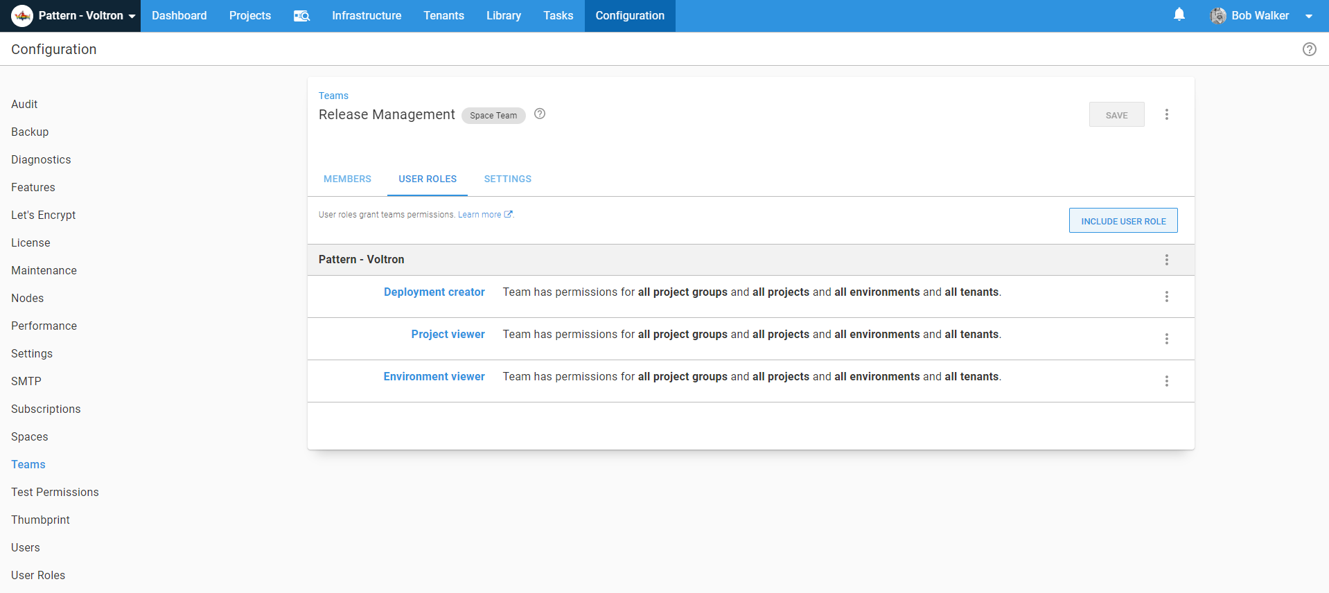 release management user roles