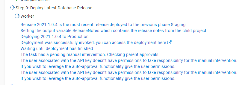 manual intervention permission warning