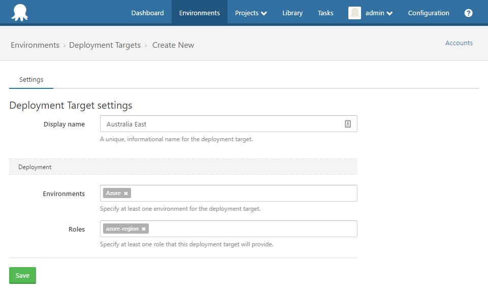 Cloud Region Target Details