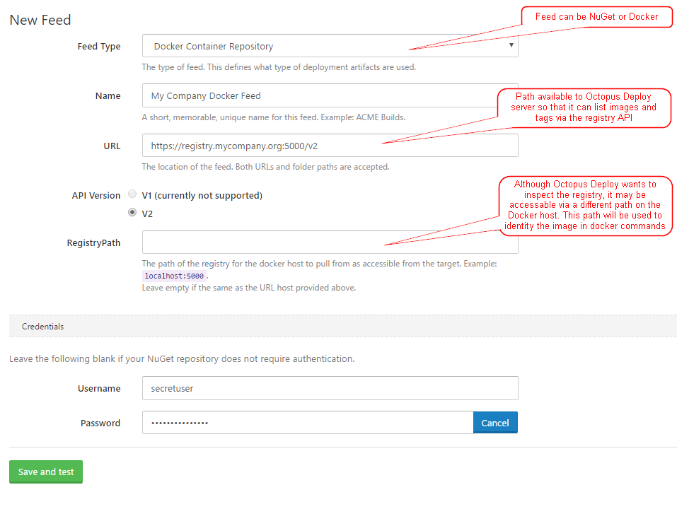Octopus and Docker feed