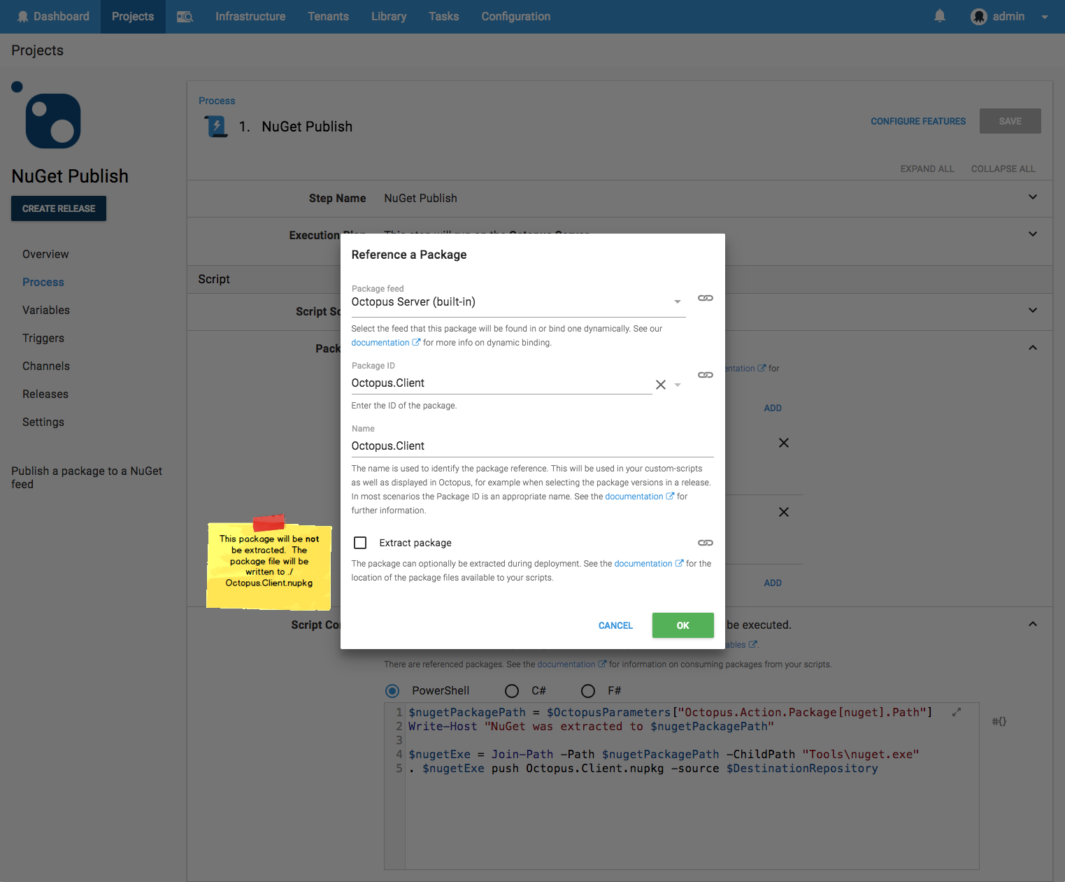 Add Octopus.Client package reference