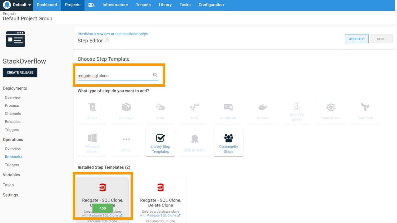 Adding a step to the runbook