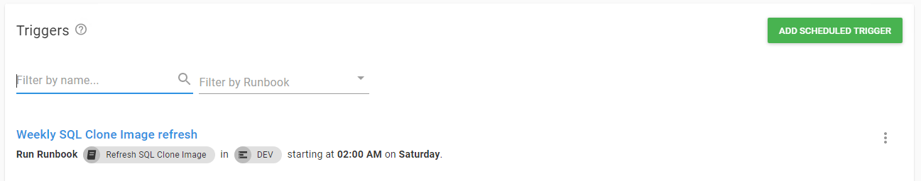A runbook that's scheduled to run every week