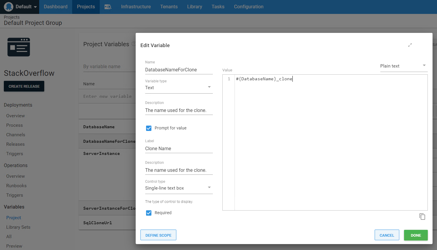 Making the variable settable at runtime