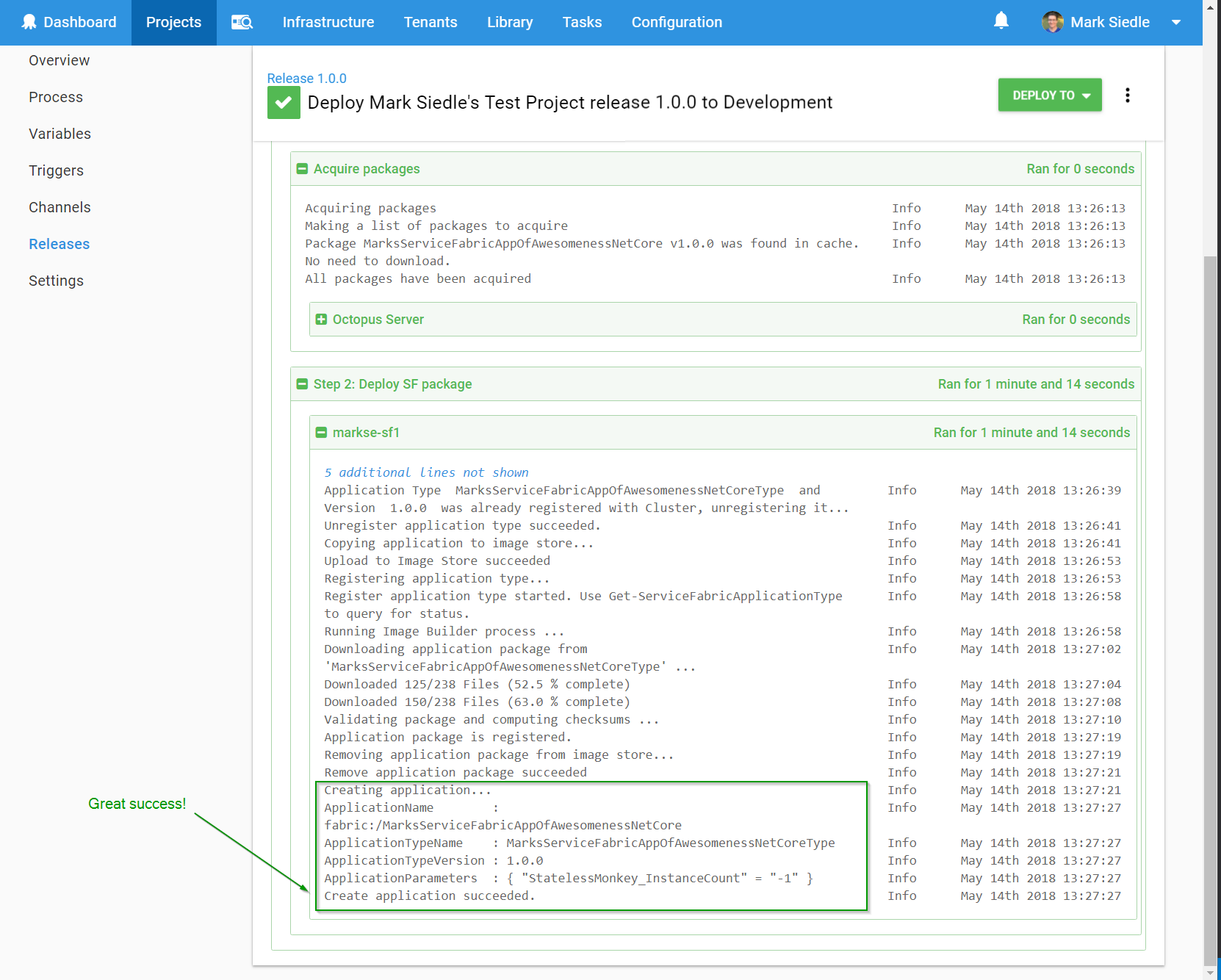 Deploying Service Fabric App package