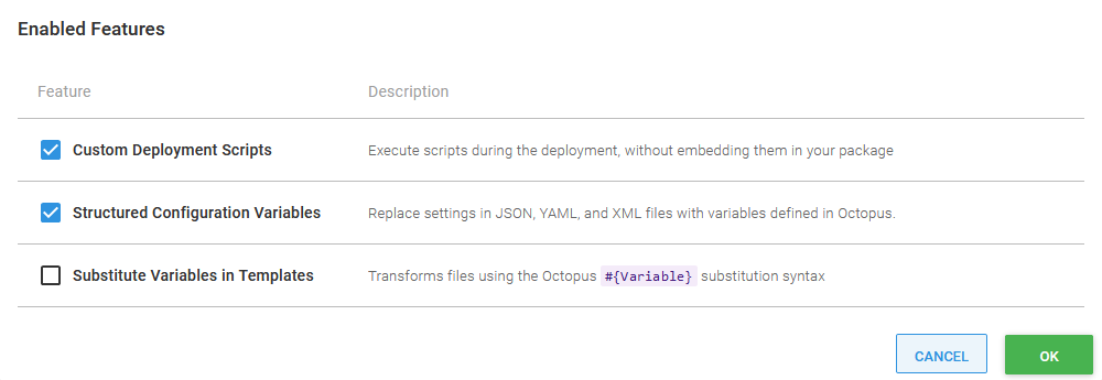 Enabling the custom deployment script in the Octopus Web Portal