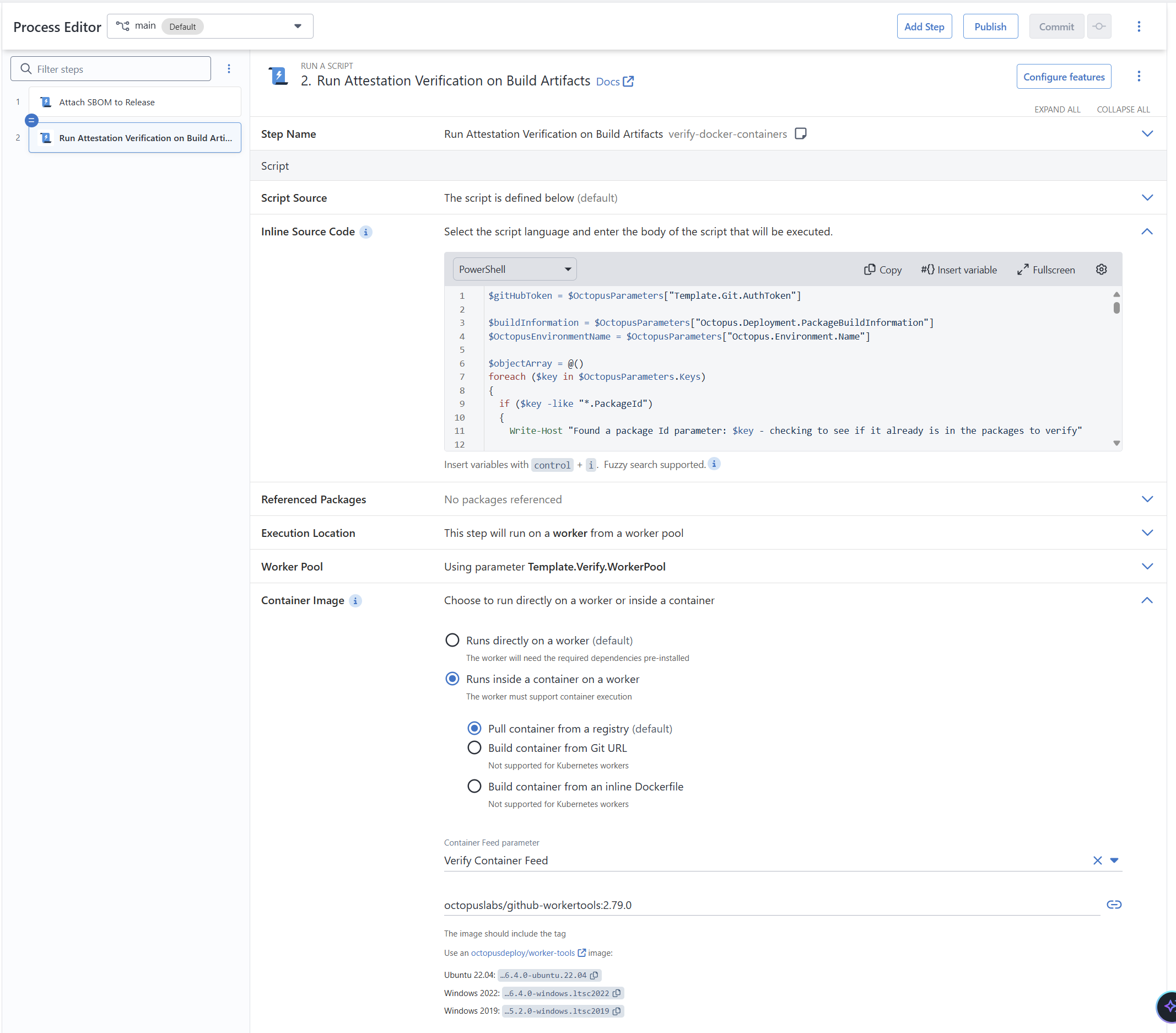 Step to verify attestations and run Trivy