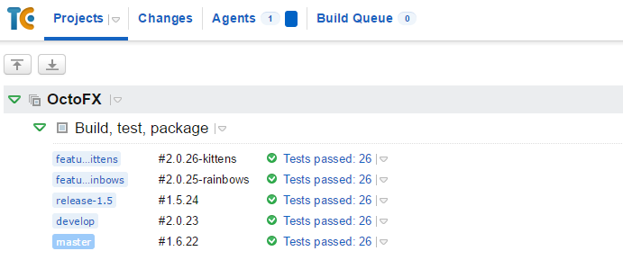 TeamCity builds with build numbers based on the branch