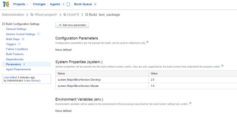 Adding the major/minor build number parameters