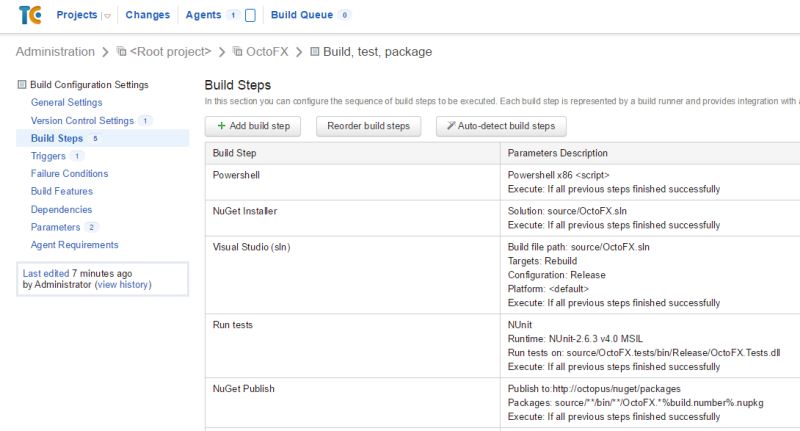 Using a PowerShell script build step to set the build number