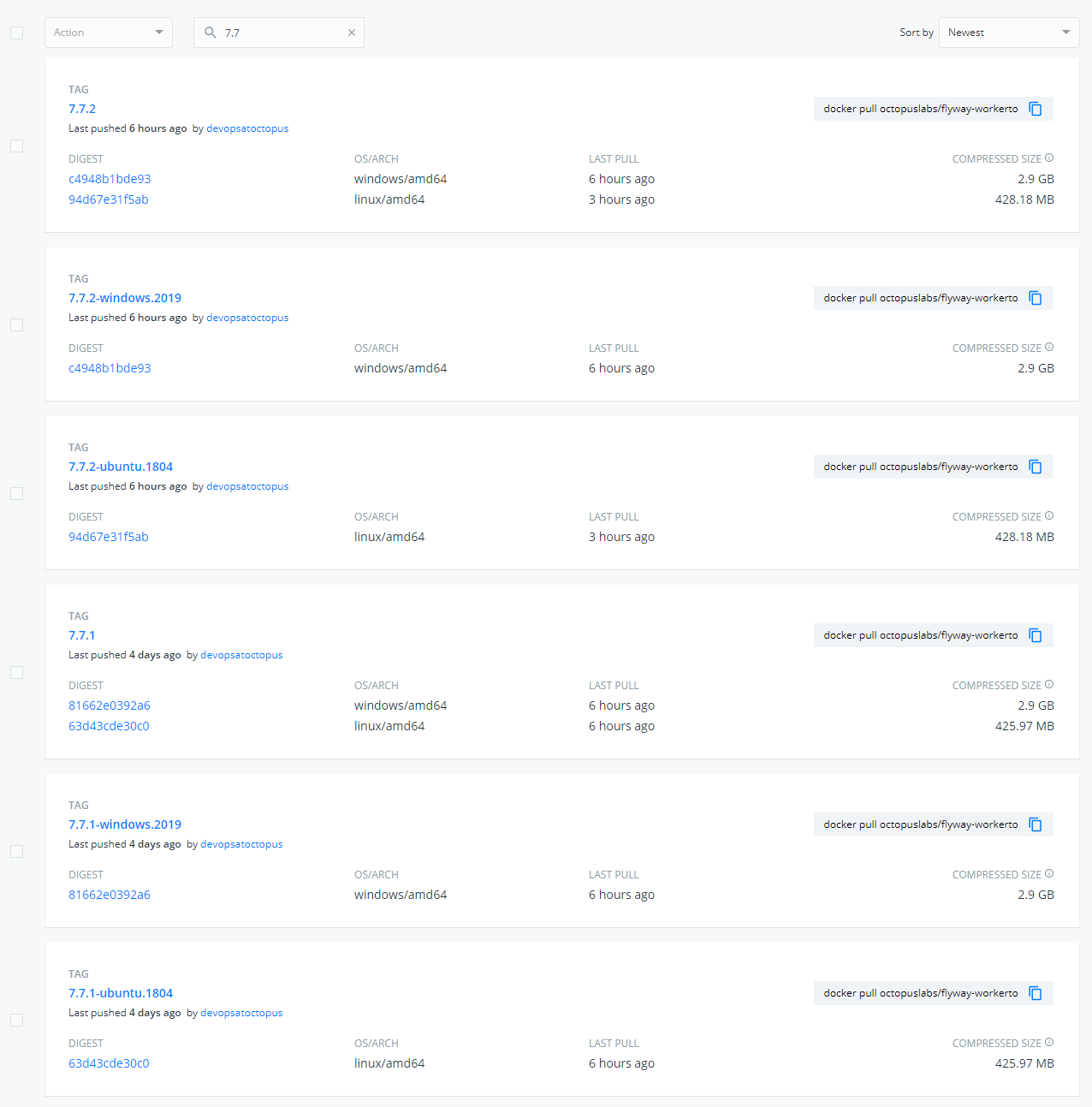 flyway versioning for the worker tools image