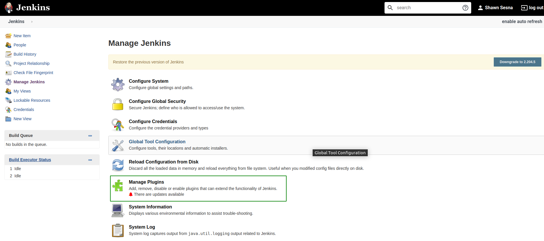 The Jenkins UI