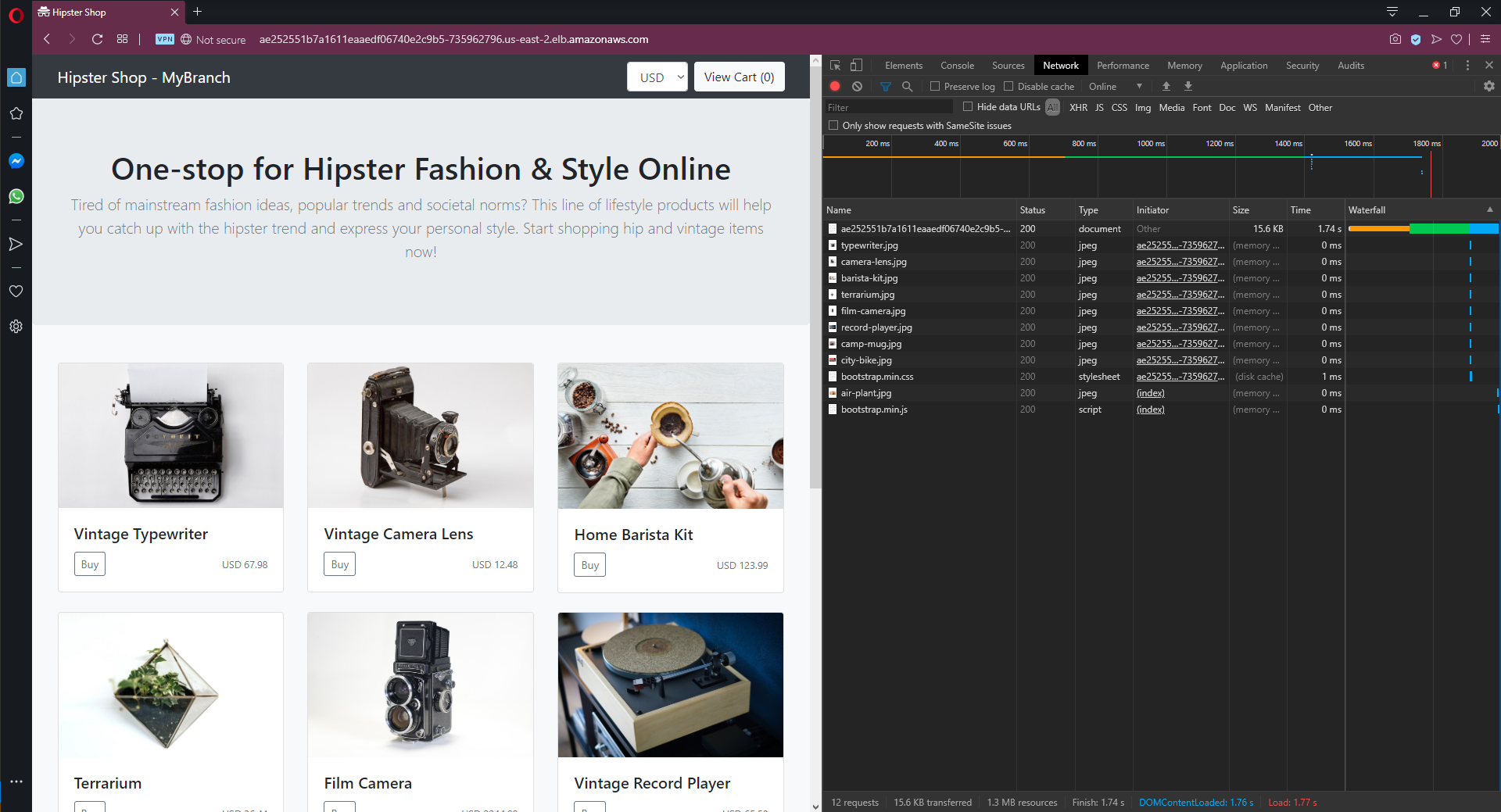Istio inspected the Cookie header and directed the request to the feature branch