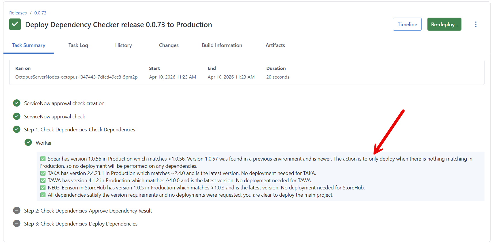 Skipping the deployment even when something is newer