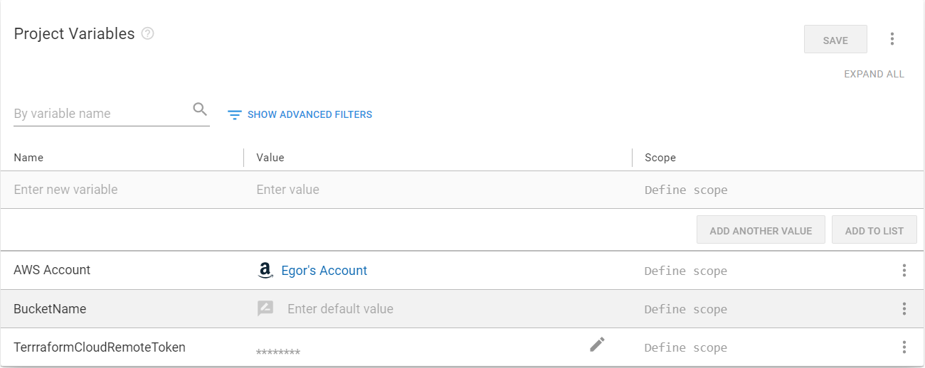 Octopus Project Variables