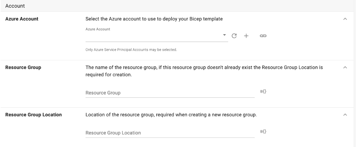 Bicep Account Configuration