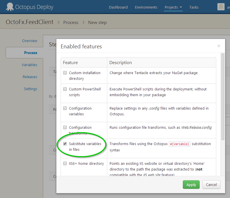 Enabled in Octopus Deploy