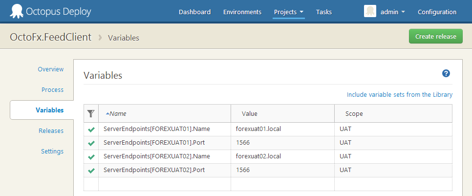 Variables in Octopus Deploy