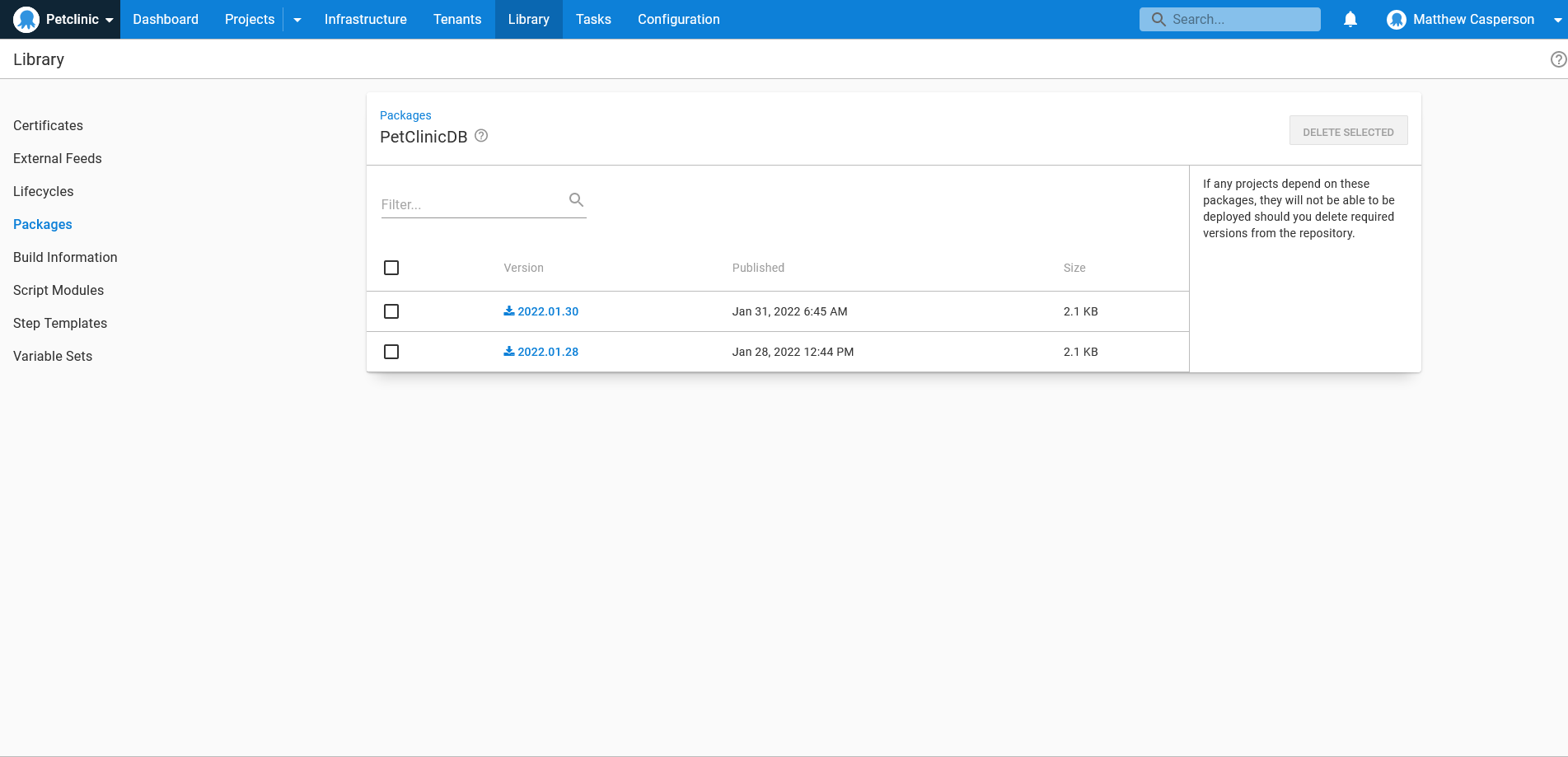 SQL backup artifacts