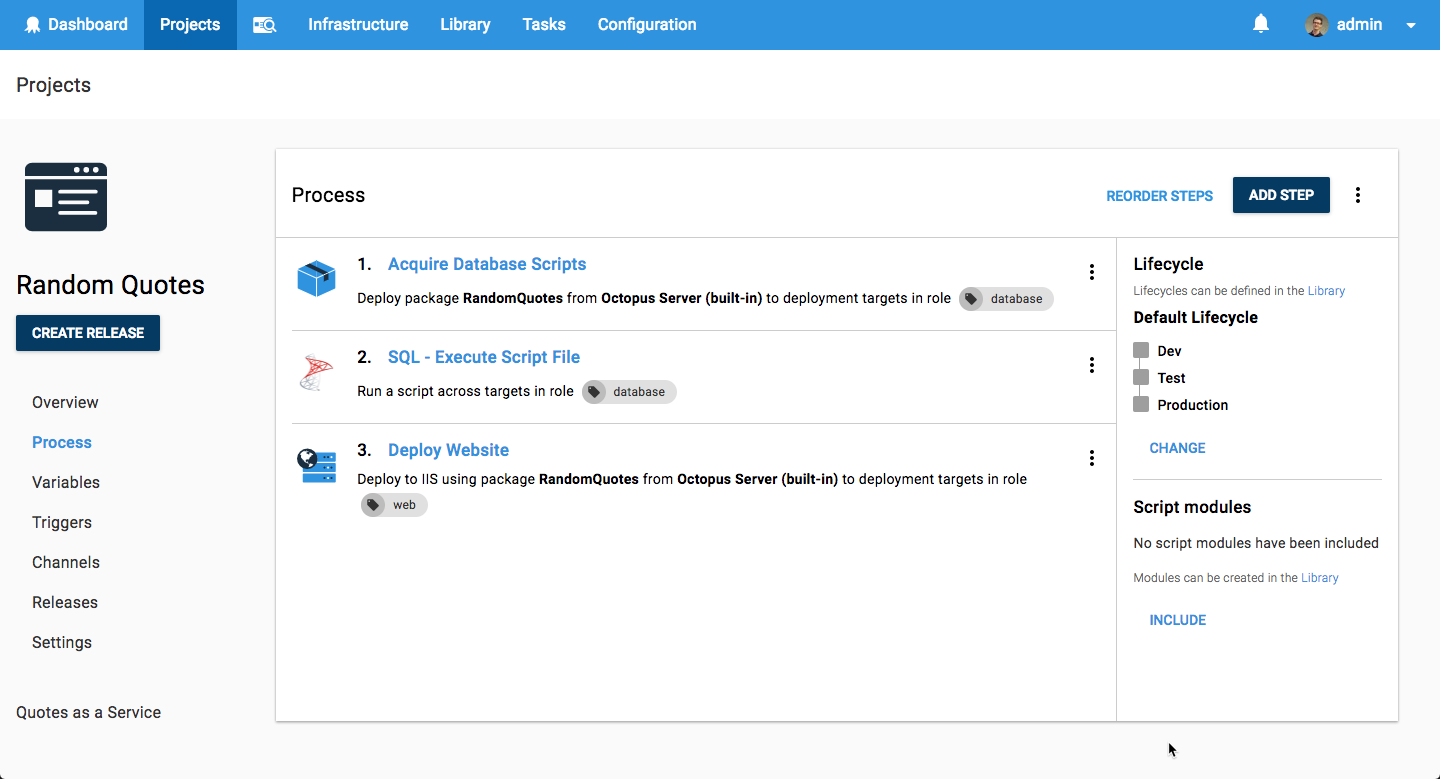 Octopus deployment process