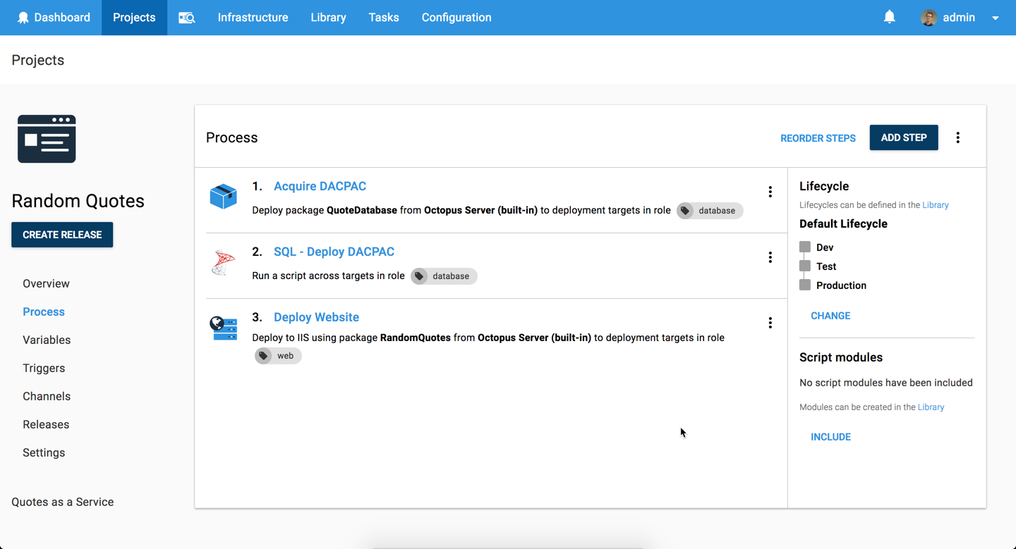 Octopus deployment process