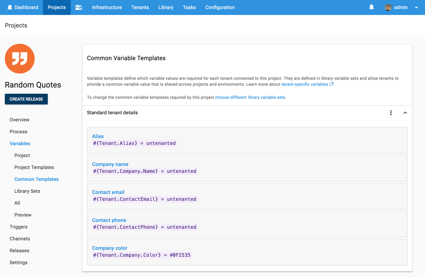 Common variable templates